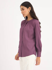 Florian Floral Button Down Top - Purple