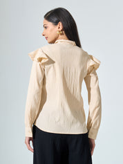 Folly Ruffled Top - Beige