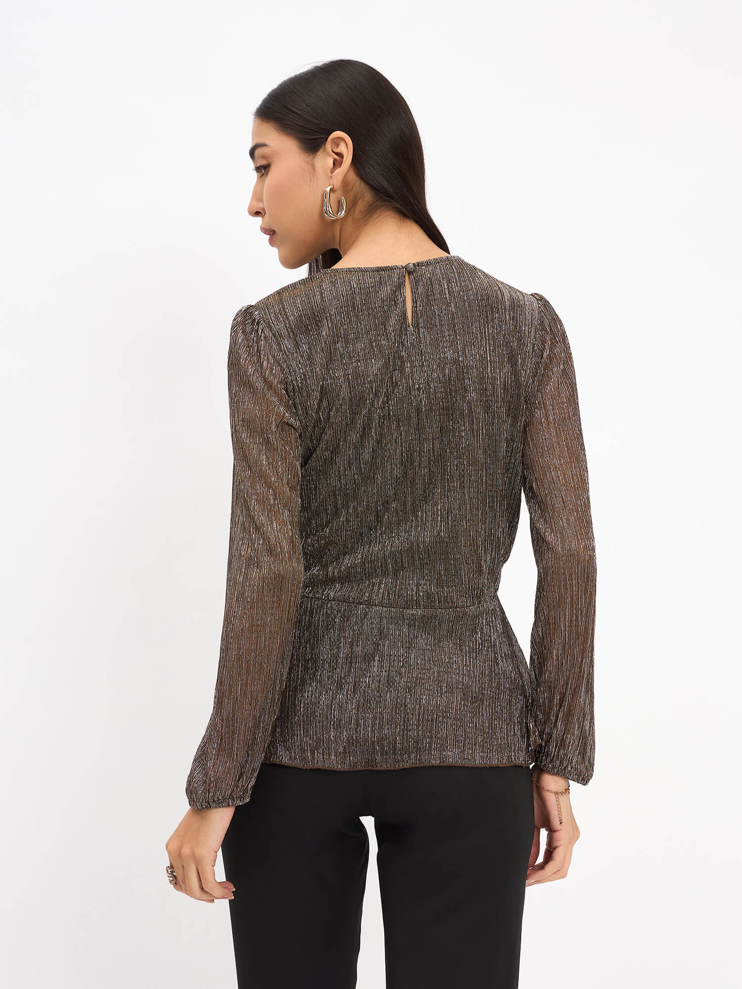 Gala V-Neck Wrap Top - Bronze