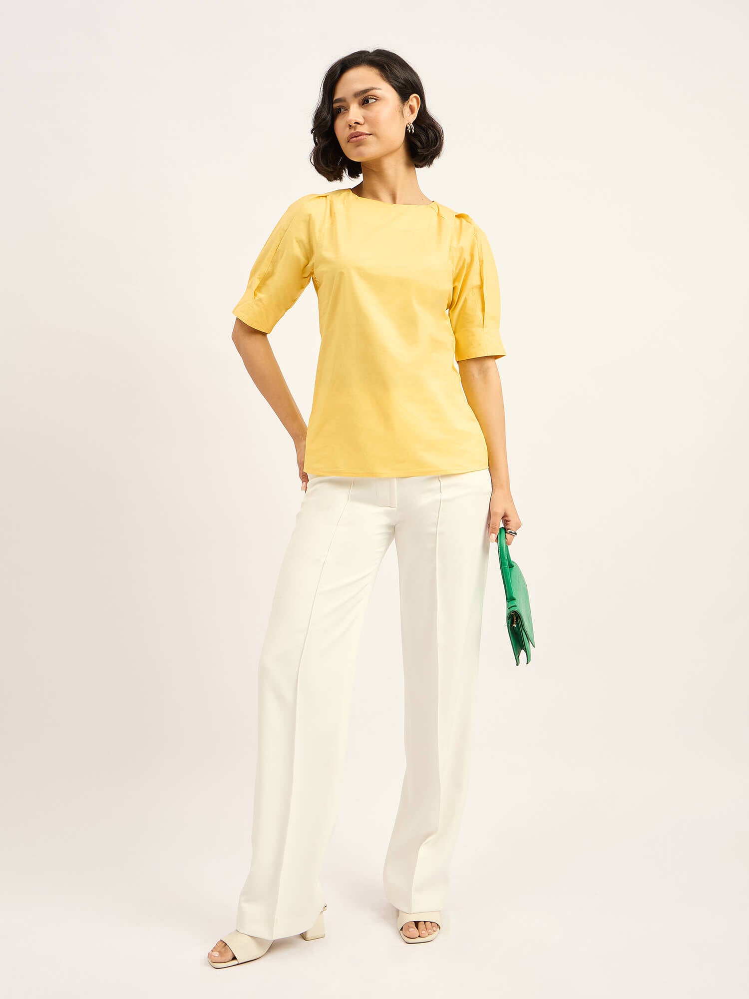 Avon Pleat Detail Top - Yellow