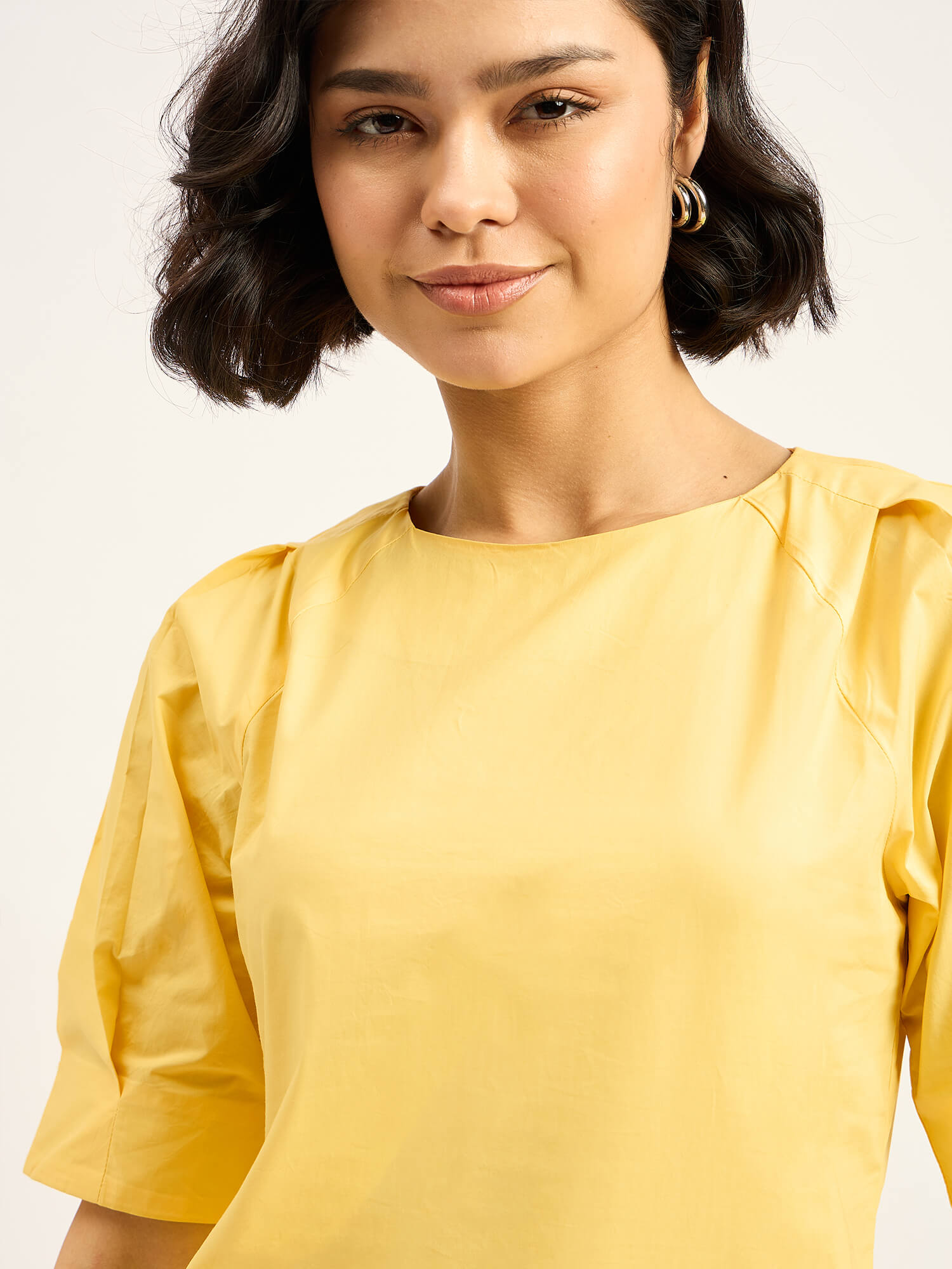 Avon Pleat Detail Top - Yellow