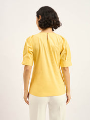 Avon Pleat Detail Top - Yellow