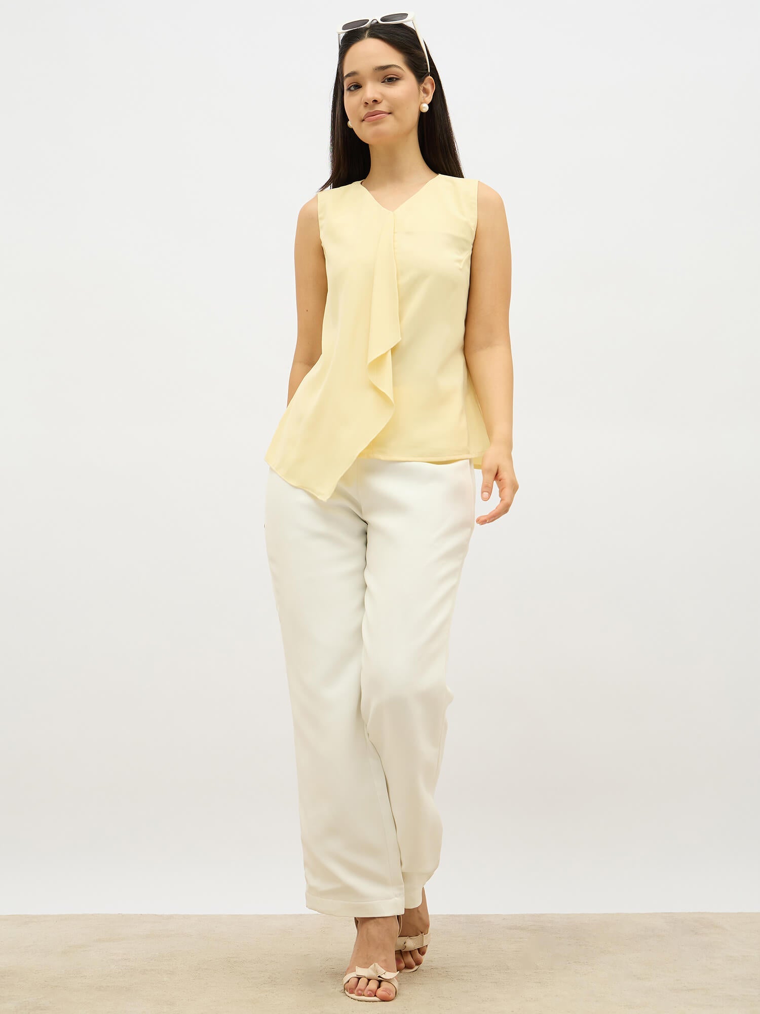Disciplined Asymmetric front top-Butter Yellow