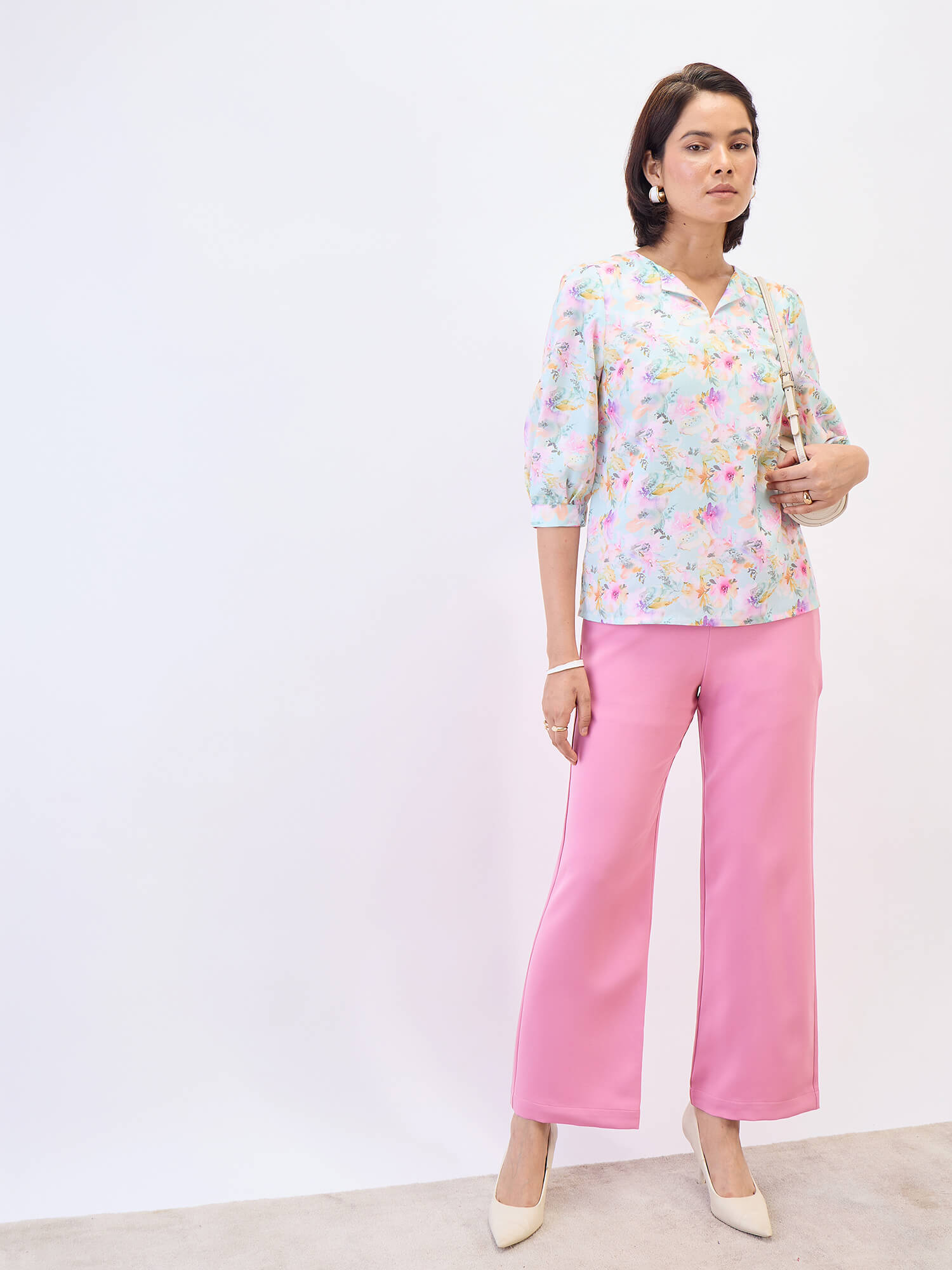 Gracie Puffed Sleeves Top-Multi