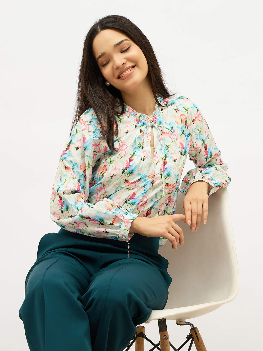 Vivira Floral Ruffled Top-Multi