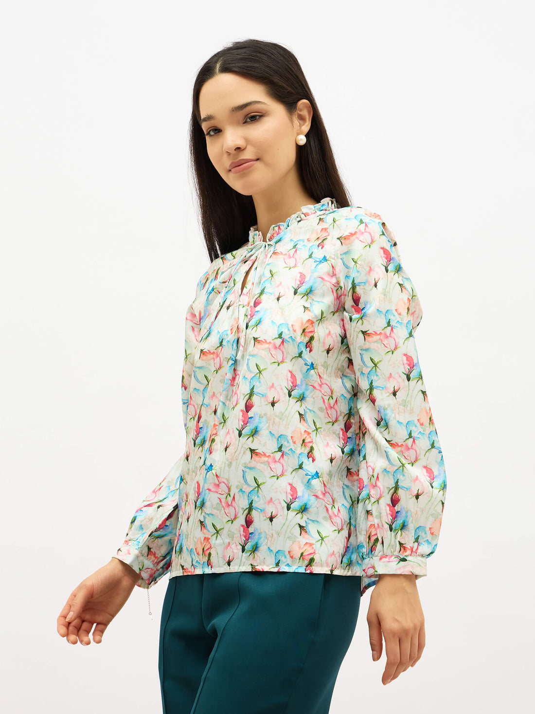 Vivira Floral Ruffled Top-Multi