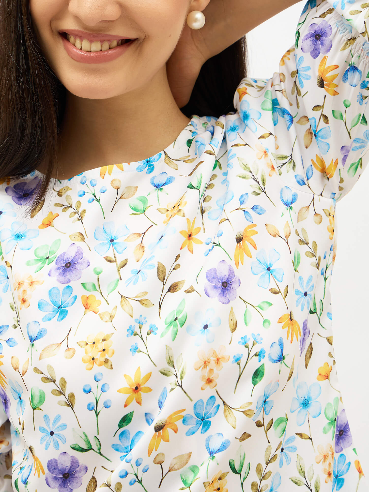 Abton Boat Neck Top-Multi