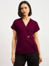 Brogia Overlap Embellished Top-Wine