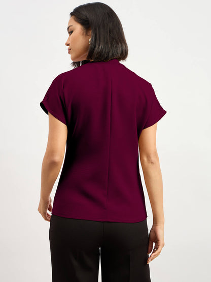 Brogia Overlap Embellished Top-Wine