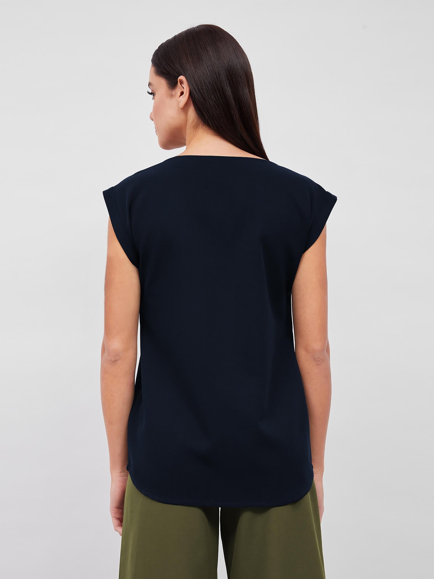 Creative Drop shoulder top-Navy