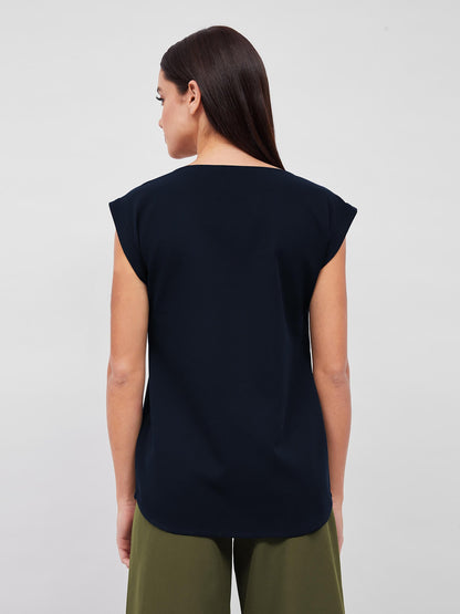 Creative Drop shoulder top-Navy