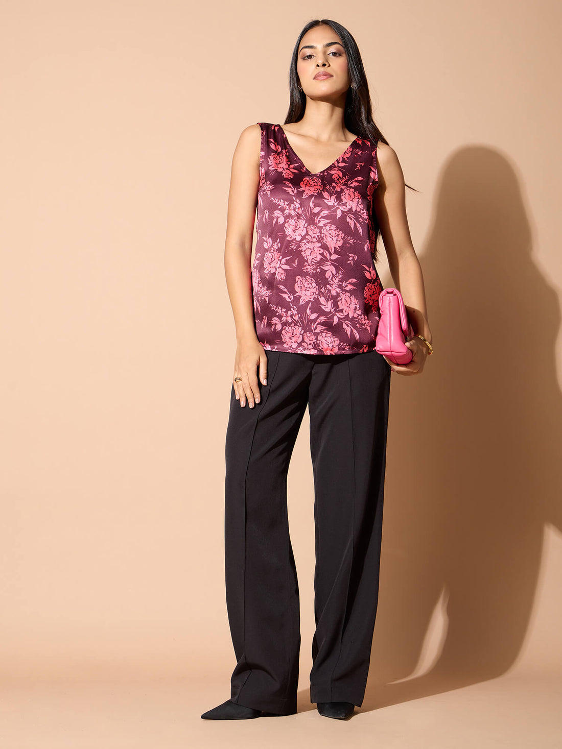 Niranda V Neck Sleeveless Top-Multi