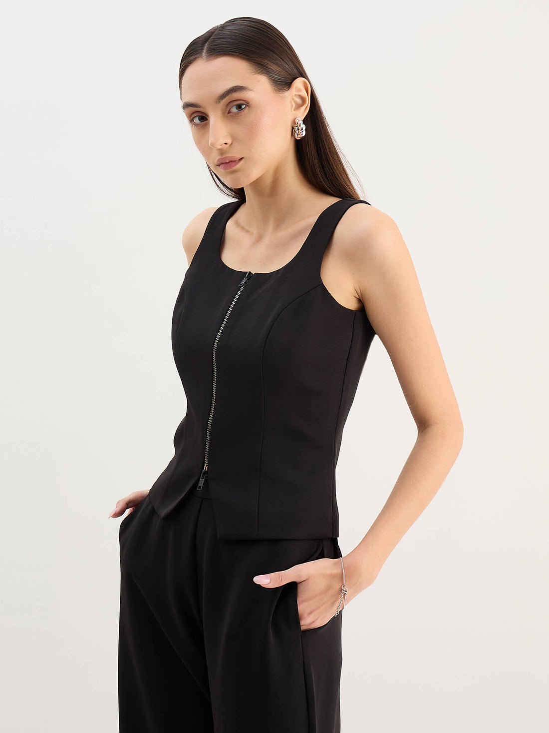 Jorell Corset Inspired Top-Black
