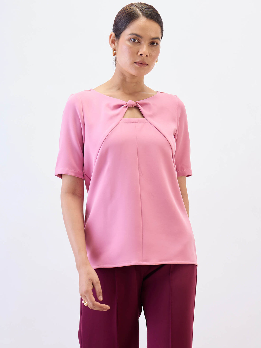 Robust Knot Detail Top-Pink