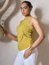 Mason Drape Detail Top-Chartreuse