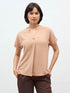 Sandra Drop Shoulder Top-Beige