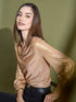 Milana Cowl Neck Top-Golden