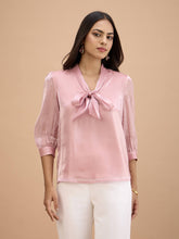 Gleam Tie-up top-Blush Pink