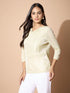 Bling cowl neck shimmer top-Ivory