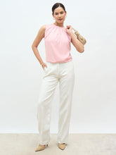 livia Front Pleat Top-Blush Pink