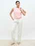livia Front Pleat Top-Blush Pink