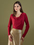 Jules Cowl Neck Top-Red