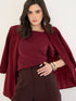 Tyra Ruffle Sleeve Top-Wine