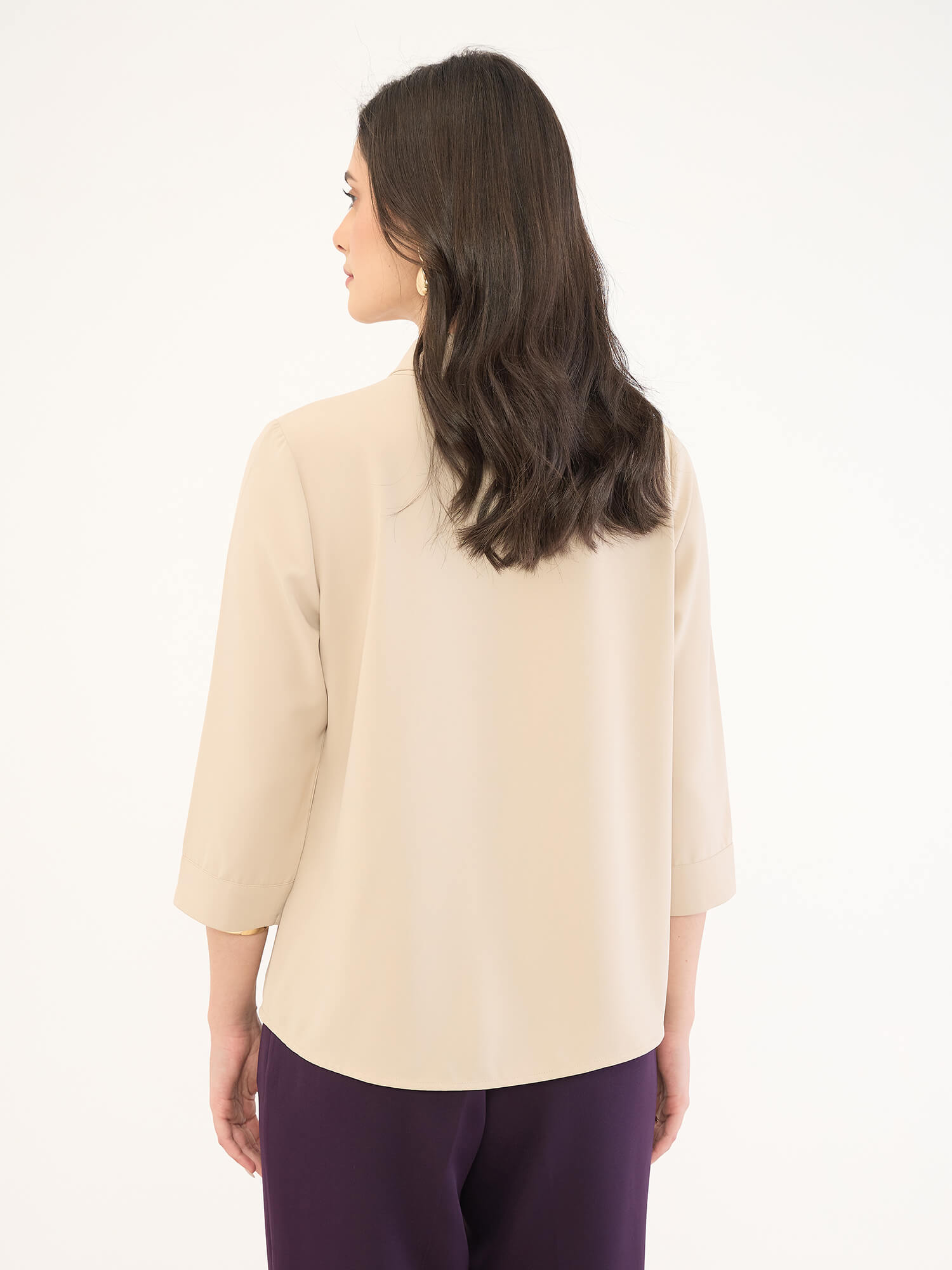 Martine Tie Detail Top -Light Beige