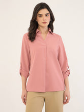 Payton Sleeve Tab Detail Top -Rose Tan