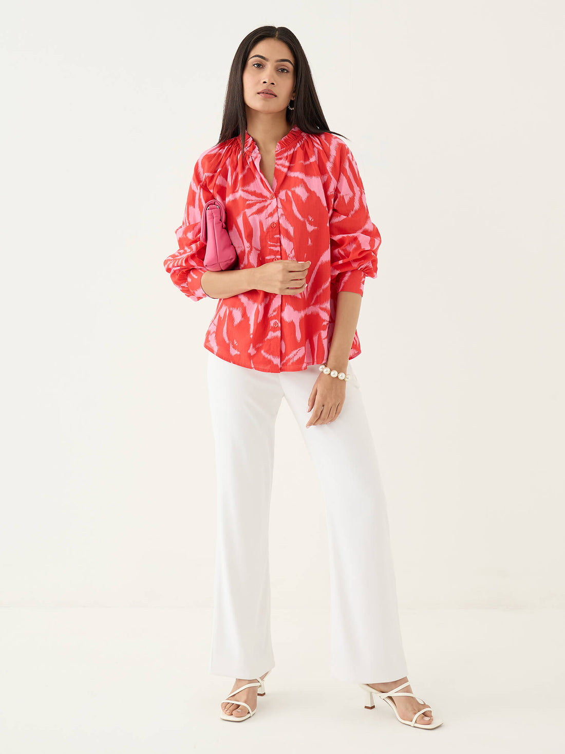 Ambril Relaxed Fit Buttondown Top-Multi