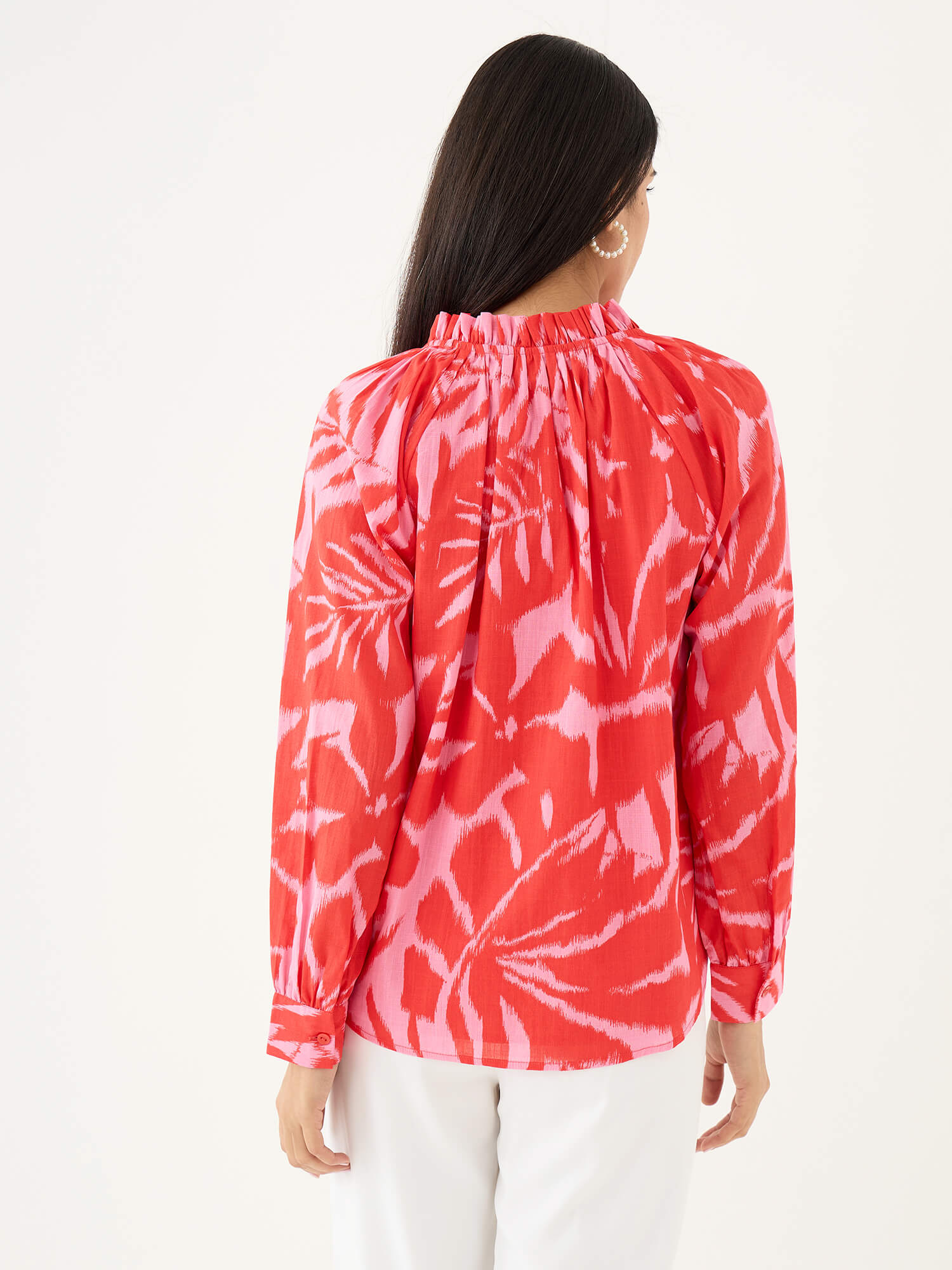 Ambril Relaxed Fit Buttondown Top-Multi