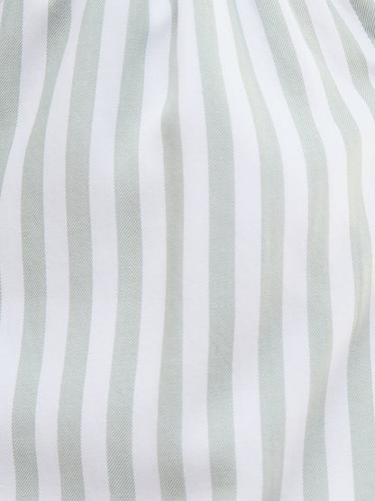 Ambril Relaxed Fit Buttondown Top-Green&amp;White