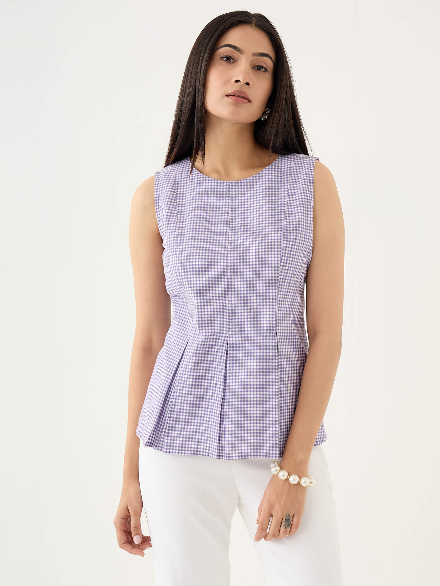 Colette Peplum Top-Purple