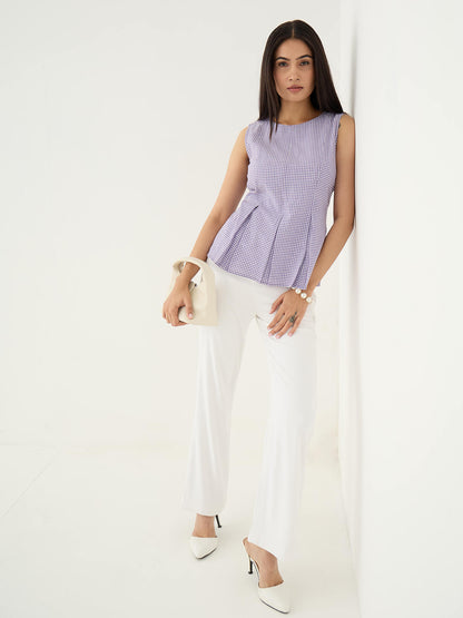 Colette Peplum Top-Purple - SALT Attire