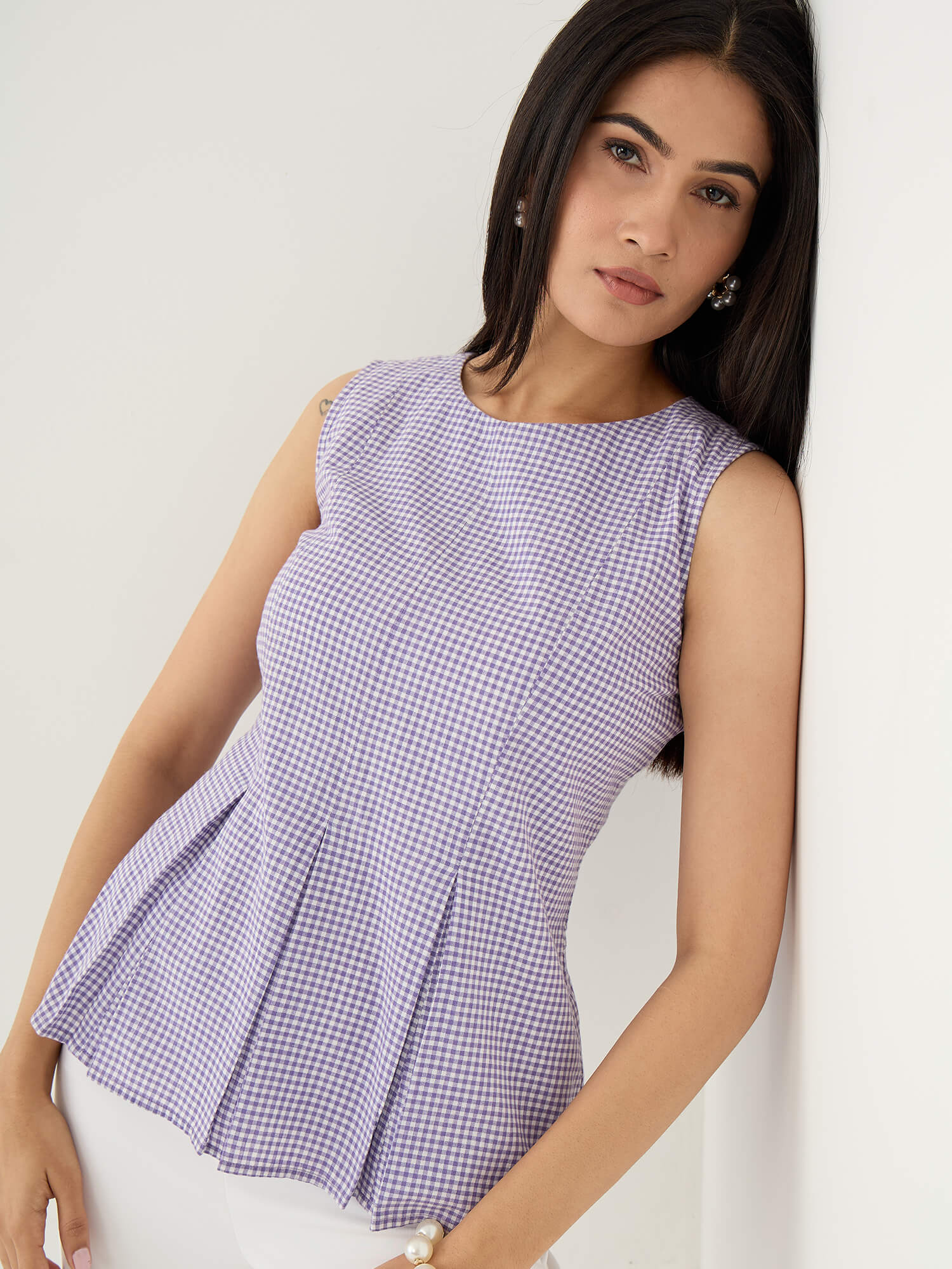 Colette Peplum Top-Purple - SALT Attire