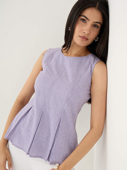 Colette Peplum Top-Purple - SALT Attire