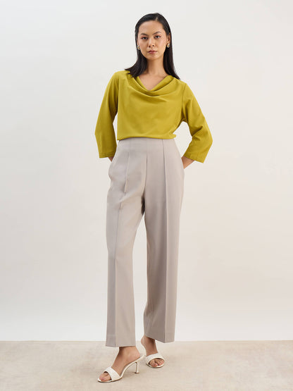 Intuition Cowl Neck Top -Chartreuse