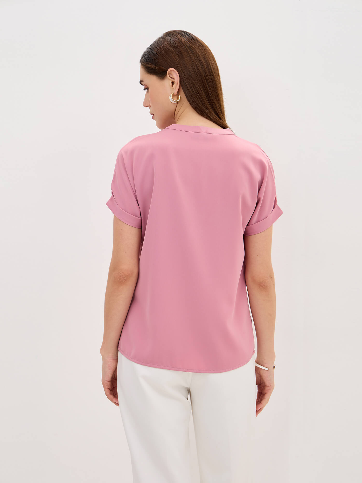 Sandra Drop Shoulder Top-Pink