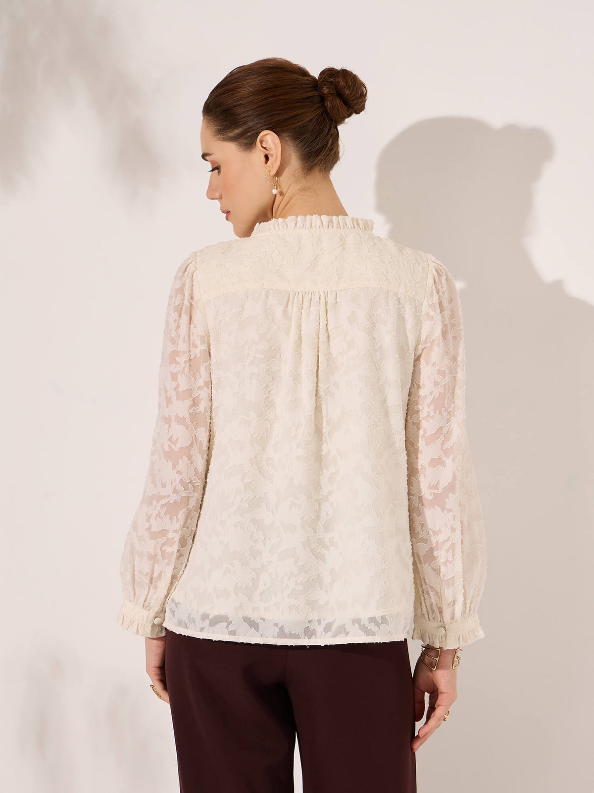 Demna Textured Jacquard Blouse-Ivory