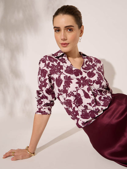 Davina Pleat Detail V-neck Top-Cream