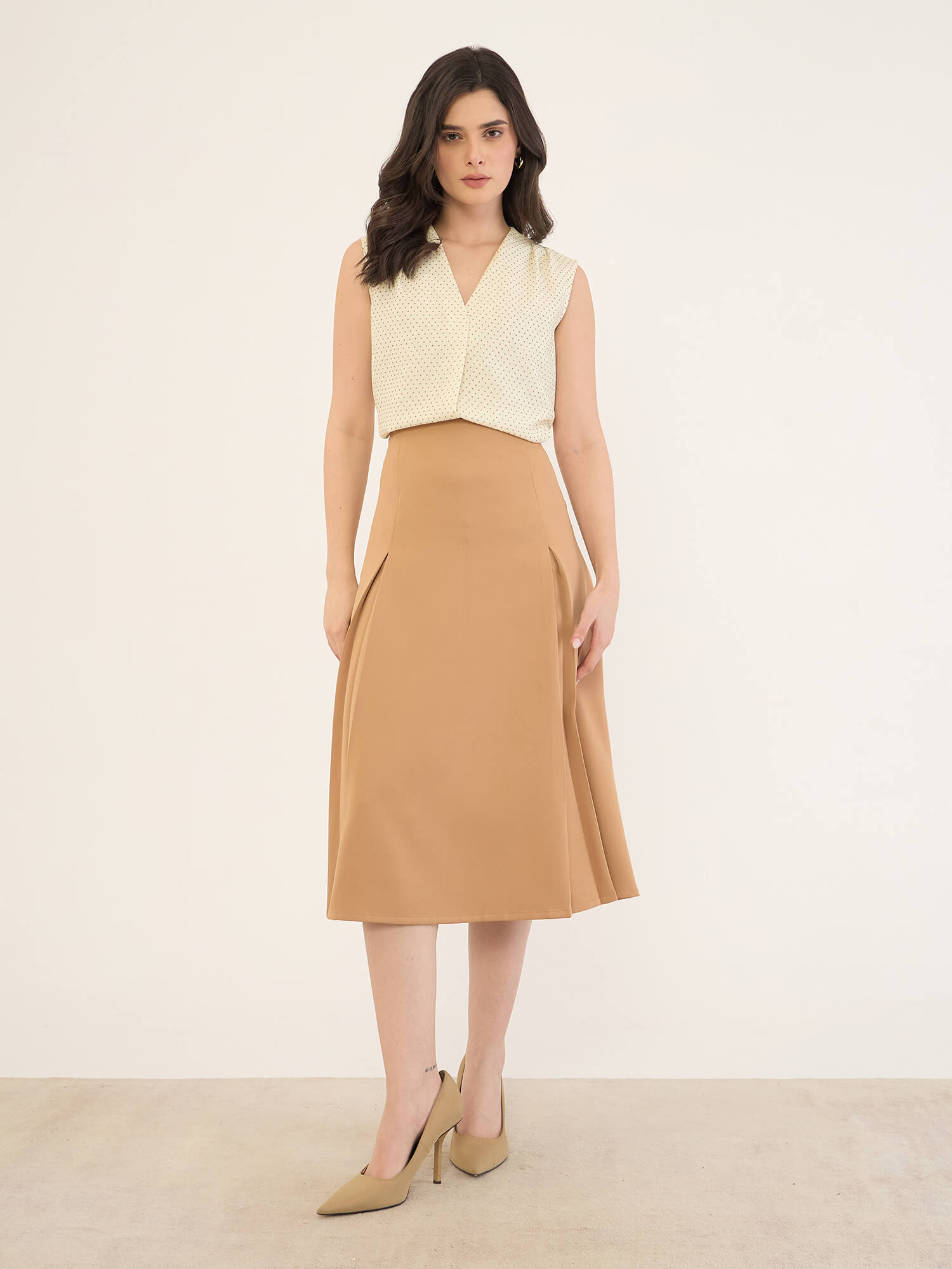 Orlina Pleat Detail Top -Patel Yellow