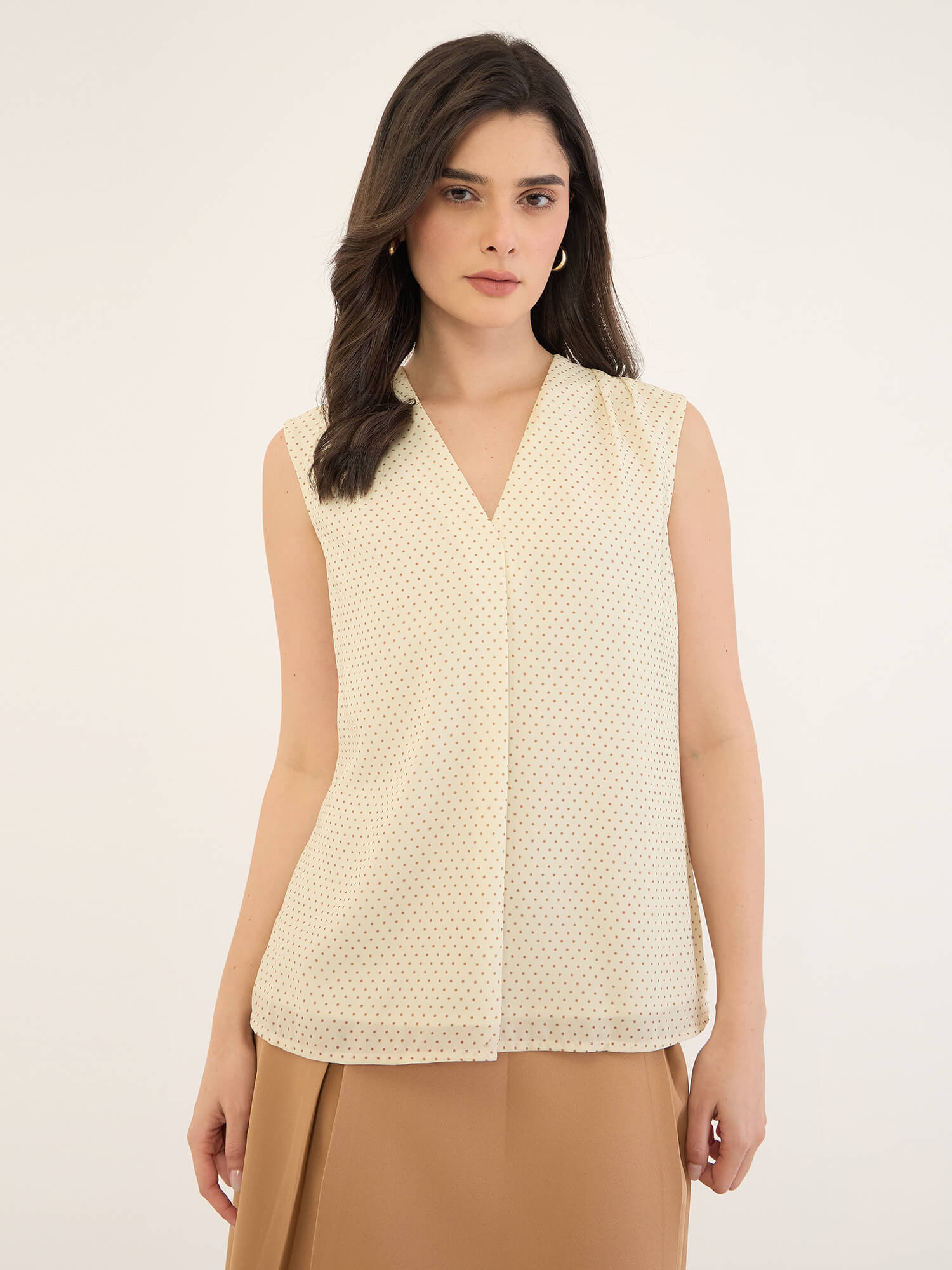 Orlina Pleat Detail Top -Pastel Yellow