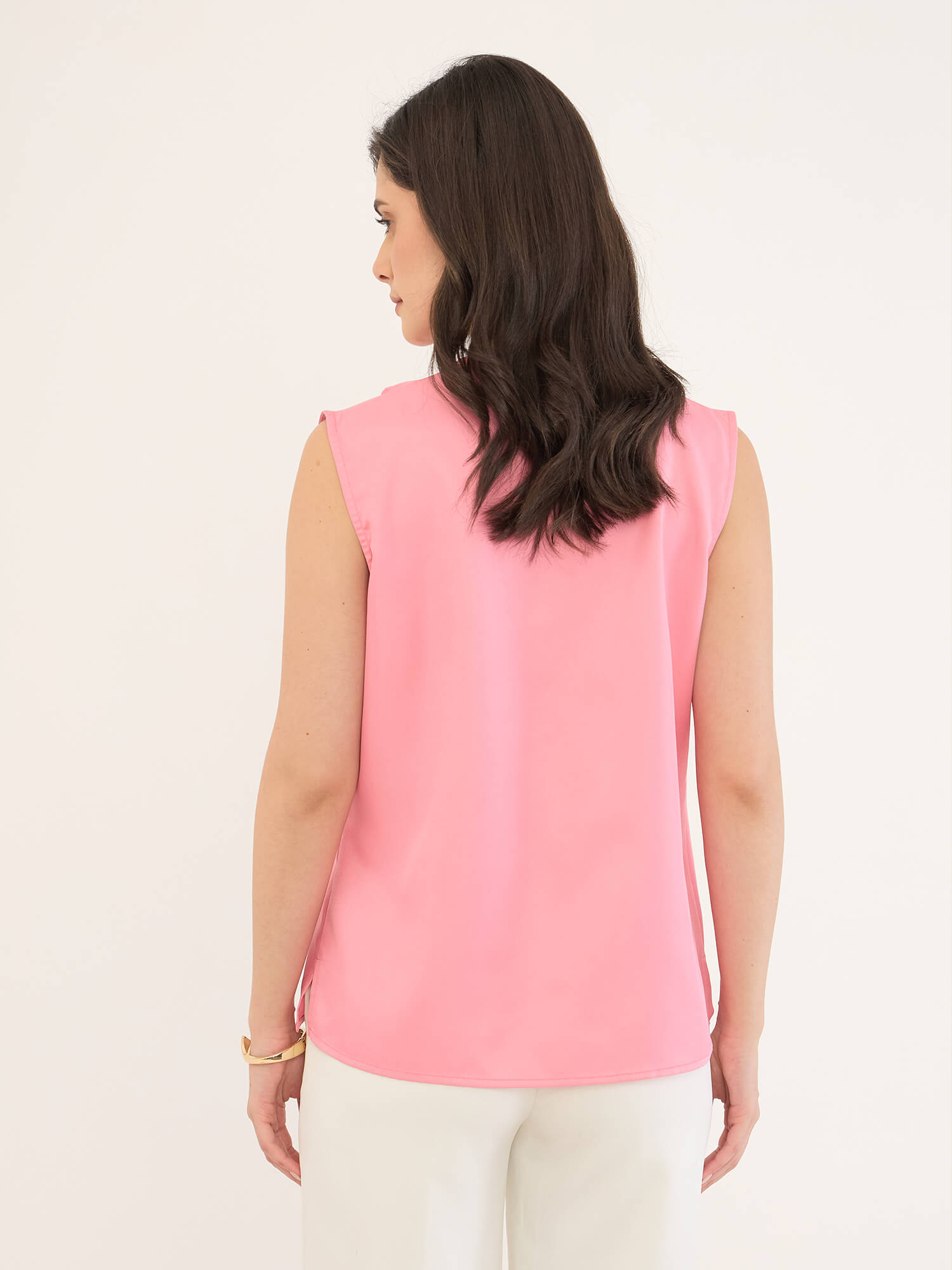 Eira Ruffle Sleeved Top-Candy Pink