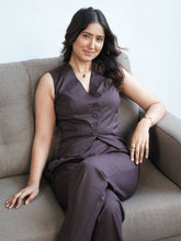 Fayra Asymmetric Vest-Chocolate Brown