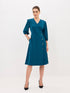 Sadie Faux-Wrap Dress-Teal
