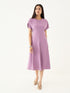Mehv Extended Sleeve Dress With Inverted Box Pleat-Mauve