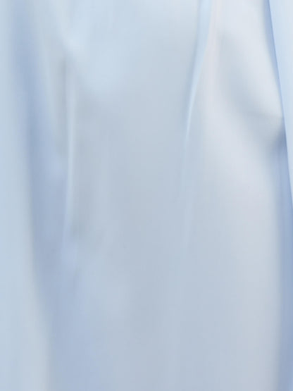 Noela Pleated Neck Keyhole Top -Blue