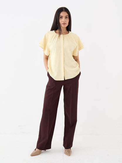 Riviere Double Raglan Sleeve Top-Butter Yellow