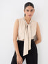 Alfiee Sleeveless Tie-Up Top-Beige
