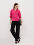 Elysian Pleated Neck Detail With Chain Trim-Fuchsia